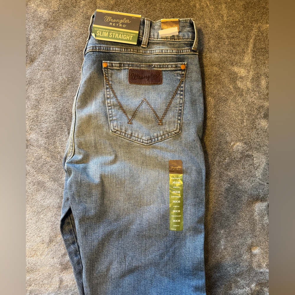Men's Wrangler Retro Slim Straight Jeans 36/36
